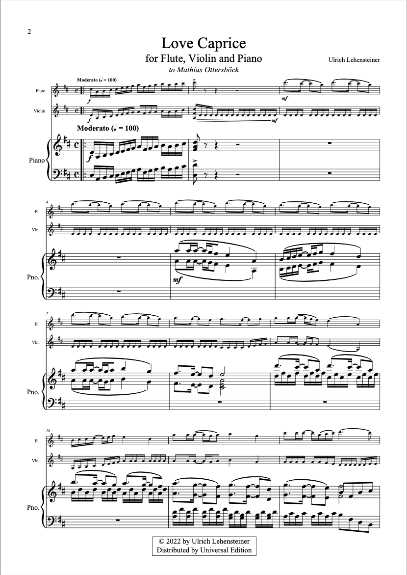 Love Caprice (Flöte, Violine & Klavier)
